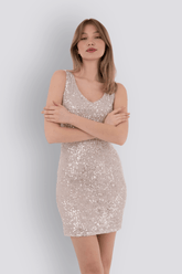 Tiffany | Sequined Mini Slim Evening Dress